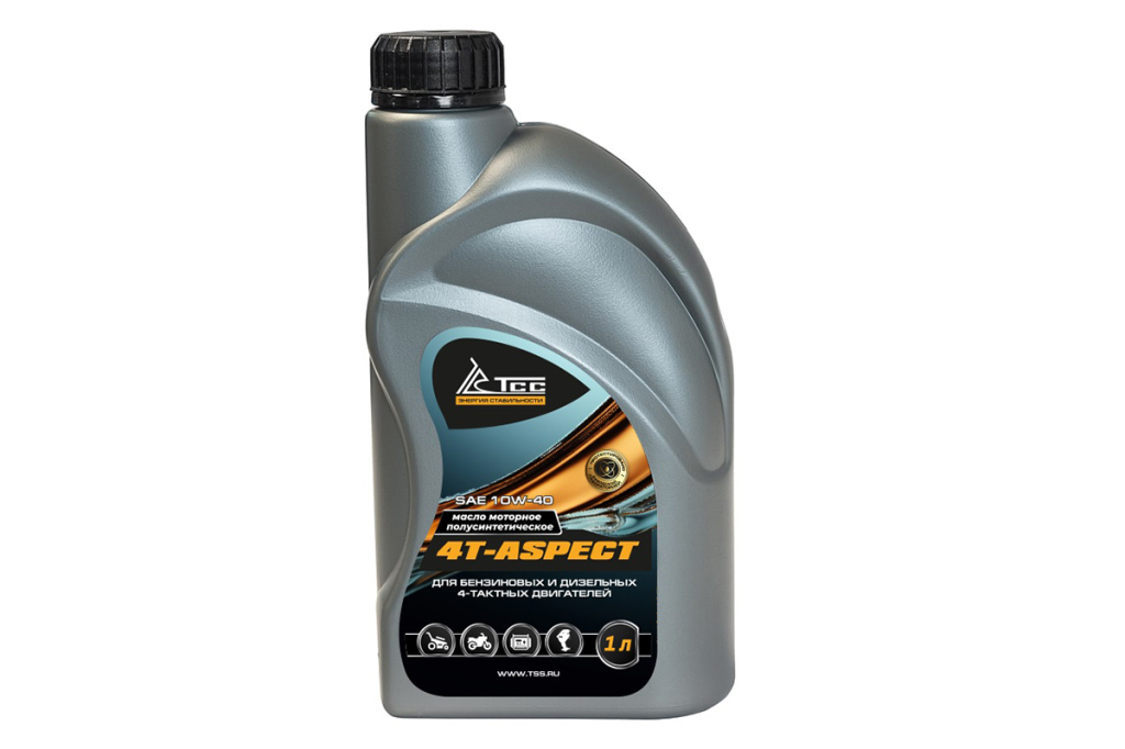 Масло моторное полусинтетическое универсальное SAE 10W-40, API SG/CD (4T-ASPECT, канистра 1л/ Motor oil 1liter can) 057628