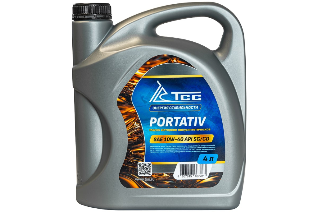 Масло моторное полусинтетическое универсальное SAE 10W-40, API SG/CD (PORTATIV, канистра 4л/ Motor oil 4liter can) 046930